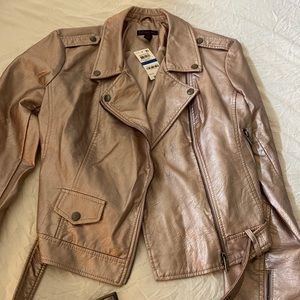 NWT Material girl metallic pink moto jacket